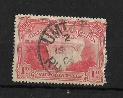 Rhodesia 1905 Victoria Falls One Penny with UMTALI Day Month Code 2 (SC) postmark