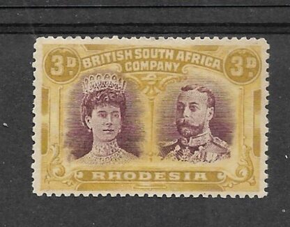 Rhodesia Double Head Three Pence RSC B mint