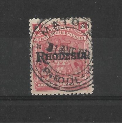 Rhodesia 1909 One Penny with MATOPOS blank before day (TC) postmark