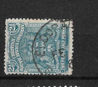 Rhodesia 1898 Two and a HalfPence with ELDORADO MINE (Skeleton) postmark