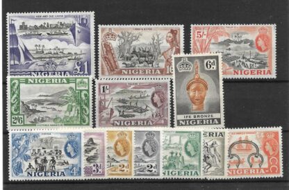 Nigeria 1953 QEII set SG 69/80 mint