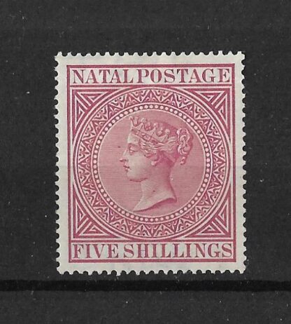 Natal 1874 QV Five Shillings SG 72 mint