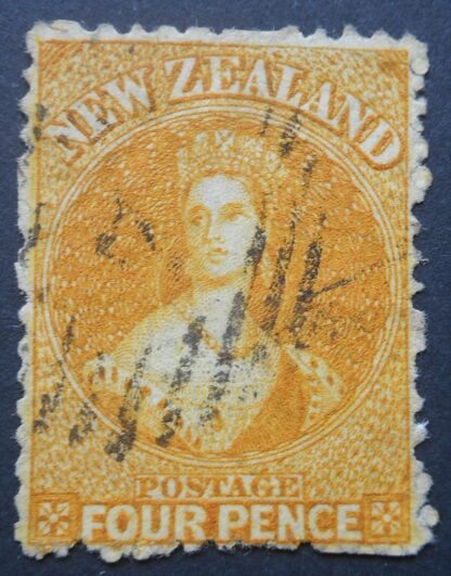 New Zealand 1866 Four Pence p12½ Chalon SG 120 used