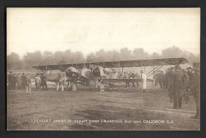 Australia 1920 Air Race Poulet and Benoist unused postcard of the plane