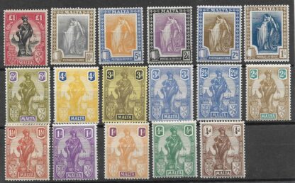 Malta GV 1922 issue SG 123/139 mint