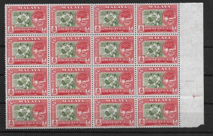 Malaya States/Malacca 1960 Two Dollars marginal block SG 59 unmounted mint