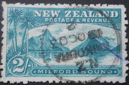 New Zealand 1903 Two Shillings Blue-Green p11 SG 316a used