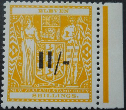 New Zealand 1942 Eleven Shillings overprint SG F215 u/mint