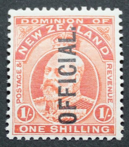 New Zealand 1910 EVII One Shilling Official SG O77 mint