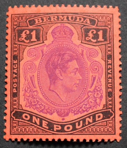 Bermuda 1951 GVI One Pound p13 SG 121d mint