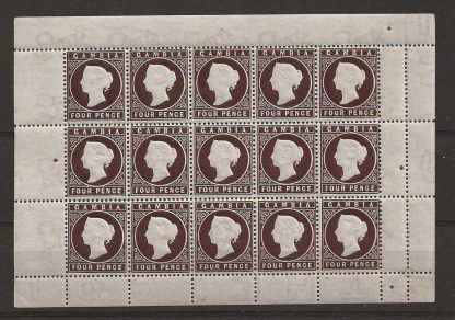 Gambia 1887 QV Four Pence complete sheet SG 31 unmounted mint